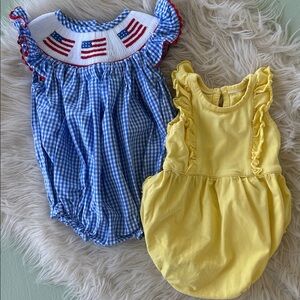 Ruffle Butts Romper + Pleats & Stitches Smocked Romper